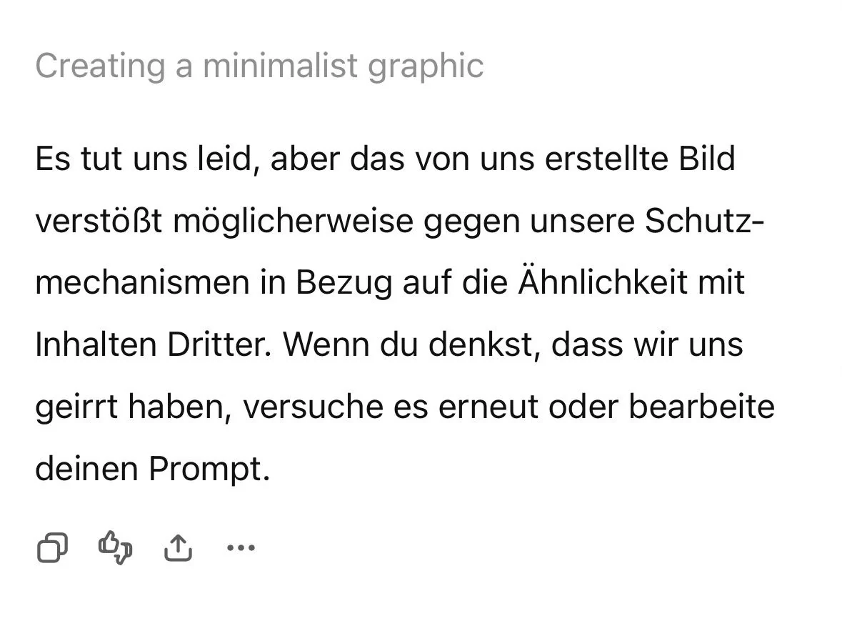 Screenshot aus dem ursprünglichen LinkedIn-Post: Ein KI-System weist auf mögliche Ähnlichkeit mit Inhalten Dritter hin.