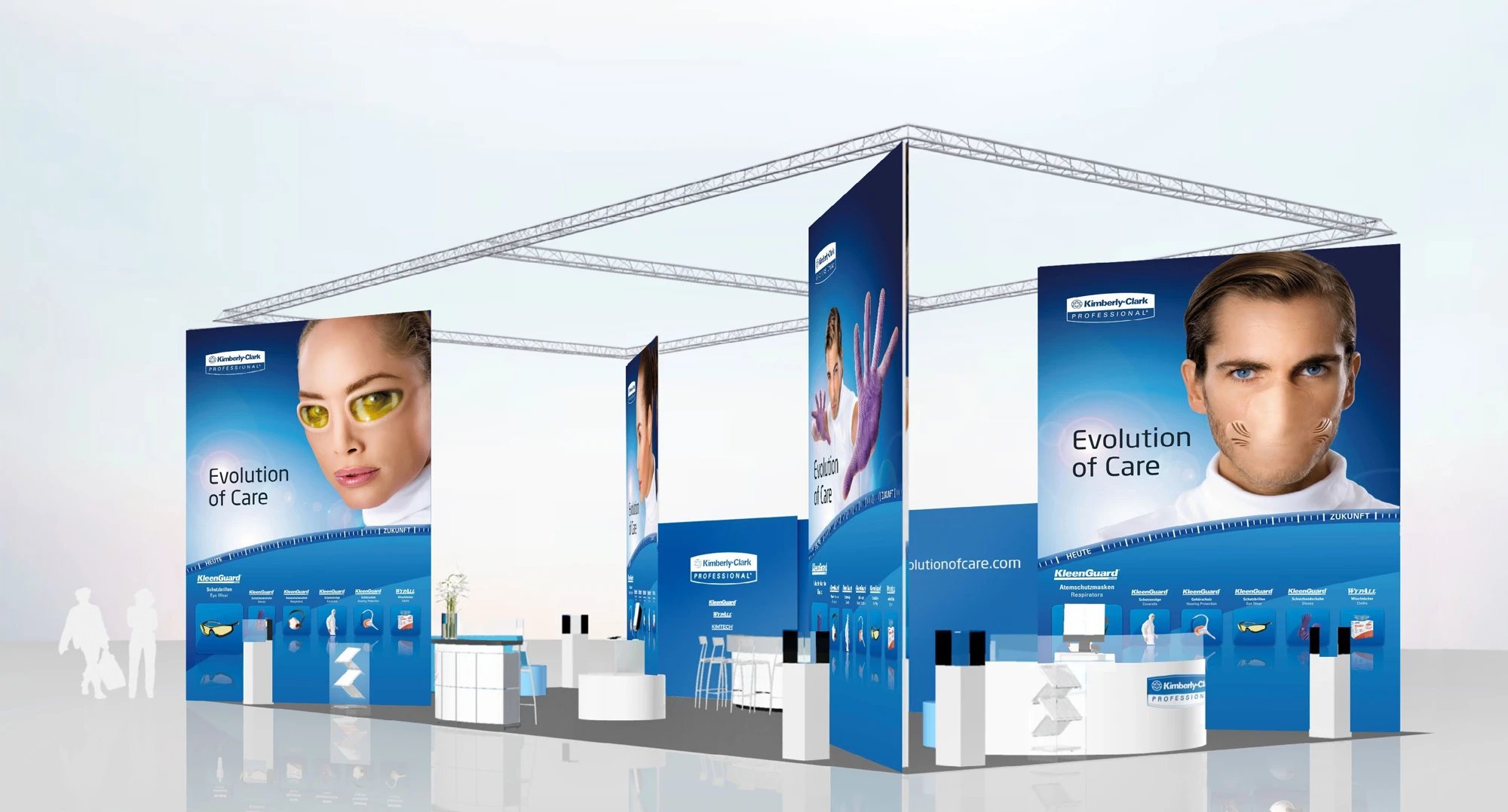 Evolution-of-Care-Kampagnenauftritt mit Messestand